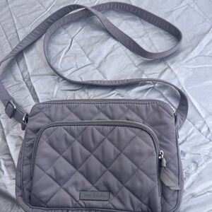 Vera Bradley Quilted Crossbody Bag Gray Lightweight Travel Purse